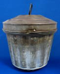 Click to view larger image of Tin Pudding Mold Antique English Mould Pudding With Lid (Image1)