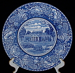 Click here to enlarge image and see more about item 396a: Blue Transferware Plate Monticello Ridgways England