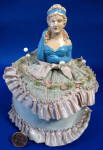 Chalk Half Doll Pincushion German Antique With Pins
