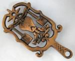 Copper Plate Cast Iron Trivet Pennsylvania Hex Signs USA Vintage