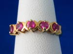Vintage Ladies Ring 10kt Gold 5 Genuine Pink Sapphires
