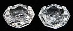 Salt Dip Pair Antique Honeycomb Diamond Cut Glass