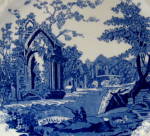 Click to view larger image of Plate English Abbey Blue Transferware T S and T Dinner (Image2)