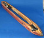 Large Wood Shuttle Mahogany Brass Ends Weaving Vintage