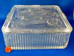 Retro Glass Large Refrigerator Box Square Embossed Fruit Veg