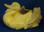 Click here to enlarge image and see more about item 4445: Vintage McCoy USA Duck Planter Yellow Cold Painted