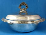 Silver Plate Casserole And Lid Fire King Insert Dish