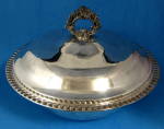 Click to view larger image of Silver Plate Casserole And Lid Fire King Insert Dish (Image3)