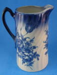 Click to view larger image of Pitcher Jug Vintage Blue Floral Transferware England (Image1)
