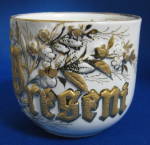 Victorian Present Moustache Mug Raised Letters Gold