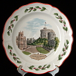 Click here to enlarge image and see more about item 454: Wedgwood Queensware Christmas Plate Windsor First
