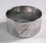 Sterling Silver Tube Ring Vintage USA Monogram B