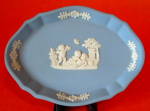 Wedgwood England Jasperware Pin Dish Blue Cherubs Box