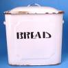 Click here to enlarge image and see more about item 4738a: English Bread Bin Enamelware Antique Bread Box Art Deco