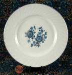 Wedgwood Royal Blue Bread And Butter Plate Jacobean Floral Platinum