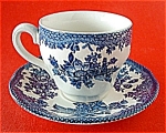 Click here to enlarge image and see more about item 5205a: Wedgwood Asiatic Pheasant Cup And Saucer Blue Transfer
