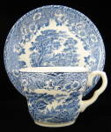 Transferware Cup And Saucer EIT England Blue Antique