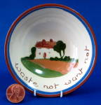 Click here to enlarge image and see more about item 5222a: Motto Ware Dish Waste Not Want Not Dartmouth Mottoware