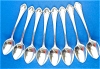 Click here to enlarge image and see more about item 5233: Sterling Silver Teaspoons England Set 8