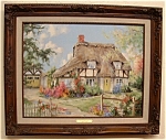 Click to view larger image of Marty Bell Print Blossom Lane Artist Signed Cottage (Image1)