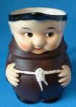 Click here to enlarge image and see more about item 5374ba: Goebel Friar Tuck Pitcher West Germany Black Shoes Monk