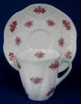 Shelley China Tall Dainty Coffee Cup And Saucer Rosebud