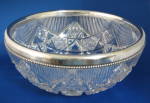 Hoare Brilliant Cut Crystal Bowl Gorham Sterling Silver Rim Book Pc