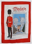 Click here to enlarge image and see more about item 5495a: Windsor Castle Tea Towel Guardsman England Royal