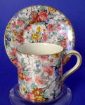 Chintz Cup And Saucer Lord Nelson Marina England Demitasse