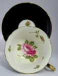 Shelley English Rose Cup And Saucer Gainsborough Black