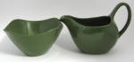 Click here to enlarge image and see more about item 5560a: Retro Avocado Green Cream And Sugar Midwinter England