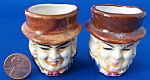 Pair Of Miniature Toby Character Jugs Eggcups Figural Egg Cups 1910s