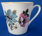 English Bone China Mug Pink Blue Floral Gold Trim