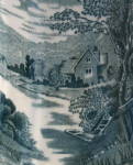 Click to view larger image of Pitcher Meakin Green Transferware Tintern Jug Antique (Image2)