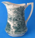 Click to view larger image of Pitcher Meakin Green Transferware Tintern Jug Antique (Image3)