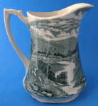 Click to view larger image of Pitcher Meakin Green Transferware Tintern Jug Antique (Image4)
