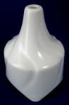 Click here to enlarge image and see more about item 5716a: Pie Vent English White Stoneware Swirled Antique Funnel