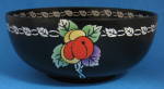Shelley England Bowl Black 3 Damsons Fruit Art Pottery