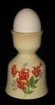 Double Ceramic Egg Cup Vintage Floral Pale Yellow