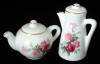 Click here to enlarge image and see more about item 5844da: Coffeepot Teapot Salt And Pepper Roses Royal Patrician