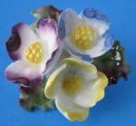 Brooch Pin Bone China Three Flowers England Vintage