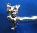 Click to view larger image of Knife Rests Art Deco Cat With Bow Silver England 6 Cats (Image3)