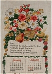 Click here to enlarge image and see more about item 6135: Vintage Tea Towel Calendar Kitchen Prayer Flowers Fruit