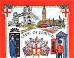 Click here to enlarge image and see more about item 6137: Tea Towel England Vintage London Landmarks Crest