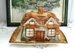 Click here to enlarge image and see more about item 6206aa: Cottageware Cheese Dish English Thatched Vintage Butter