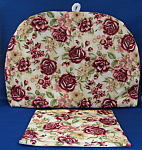 Tea Cozy and Trivet Burgundy Roses Padded Tea Cosy