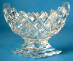 Click to view larger image of Antique Open Salt Lead Crystal England Waffle Pedestal (Image1)