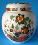 Click here to enlarge image and see more about item 6278a: Tea Caddy Canister Vintage Sadler Indian Tree Fall Colo