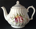Teapot England Bone China Floral Molded Swirl Tea Pot