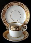 Click to view larger image of Antique Teacup Trio Staffordshire Gold Hearts Peach (Image2)